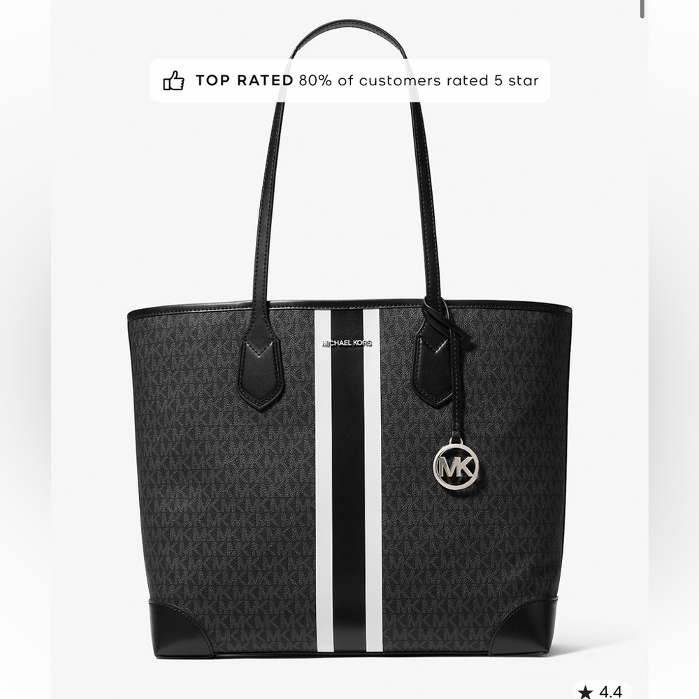 Michael Kors Larg Black and White Stripe Tote